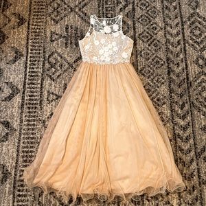 TAN formal youth girls dress